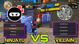 SPARING KERAS NINJAYU VS SELEB TIKTOK VILLAIN MVP KILL 17 SENDIRIAN🔥 [upl. by Hokanson]