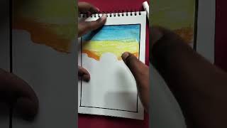 oil pastel scenery drawing subscribe art easydrawing painting support oilpastel [upl. by Norvil]