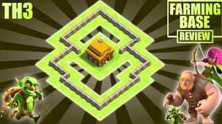 New BEST Town Hall 3 TH3 Base with Town Hall inside the wall  Clash of Clans [upl. by Desi]