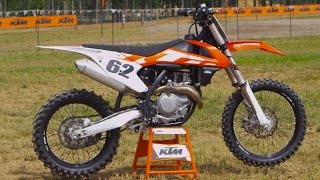 First Ride 2016 KTM 450SXF  Motocross Action Magazine [upl. by Idnir]