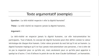 Exemple texte argumentatif [upl. by Garber]