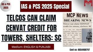 IAS amp PCS 2025  CENVAT CREDIT CLAIM BY MSPs  Jagteshwar Sir  Call 8054400797 [upl. by Hanzelin]