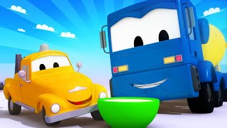 Tom the Tow Truck  Christopher the CONCRETE MIXER overloads his ENGINE  Car City  Cars cartoon [upl. by Dloreg]