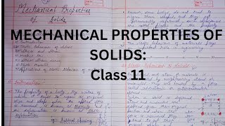 ELASTIC BEHAVIOUR OF SOLIDS  Mechanical Properties of Solids class 11 Physics  Elastic deformation [upl. by Allister]