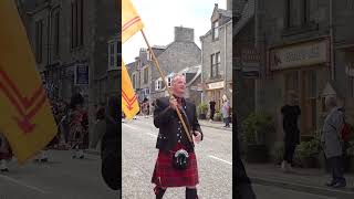 chieftain leads the massed pipesanddrums on the march to 2024 dufftown highlandgames shorts [upl. by Wavell979]