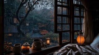 Gentle Rain Sound from Your Cozy Bedroom Window View to Help Relax Sleep Focus and Study [upl. by Tare922]