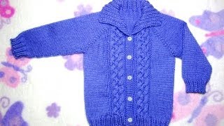 How to Knit a Seamless Braided Cable Baby Sweater Part 5 [upl. by Dachi26]