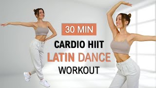 30 MIN Cardio HIIT Latin Dance Workout  All Levels  All Standing  Fat Burning [upl. by Adnilem192]