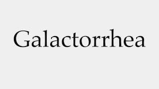 How to Pronounce Galactorrhea [upl. by Noirrad]