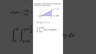 Double integral on a triangular region in under one minute [upl. by Nylorac]