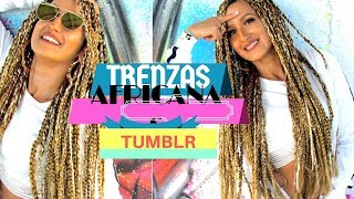 TRUCO para Hacer Trenzas Africanas paso a paso♥️ Peinado para Cabello Rizado con Trenzas [upl. by Inaj]