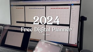 FREE 2024 iPad Digital Planner with Hyperlinks  plan your life for the new year 📖🌟 [upl. by Deste457]