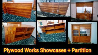 Plywood Works Showcases Or Partition  Plywood Work plywood showcase partitionwall febrication [upl. by Johnathan]