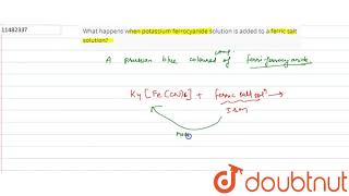 What happens when potassium ferrocyanide solution is added to a ferric salt solution [upl. by Yruama]