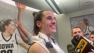 Caitlin Clark talks Iowa womens basketballs NCAA Tournament win over West Virginia [upl. by Kosiur]