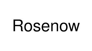 How to Pronounce Rosenow Germany [upl. by Edualc]