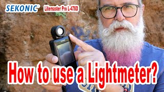 How to measure light with a Lightmeter Examples with Sekonic Litemaster L478D  IN ENGLISH [upl. by Willman876]