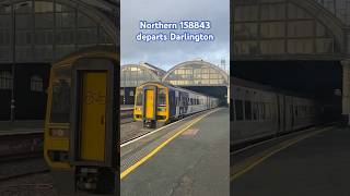 Northern 158843 departs Darlington with a 6 tone train britishrail trainspotting railway [upl. by Warfield]