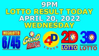 9pm Lotto Result Today April 20 2022 Wednesday [upl. by Eanahc746]