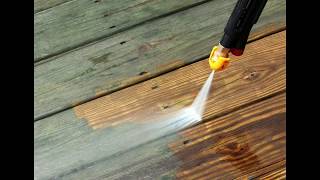 Pressure washing wood decks The EASY Way [upl. by Eniahs]