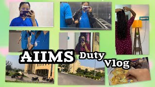 AIIMS duty vlog  aiims norcet nursingofficer vlog viralvideo fyp trending ng [upl. by Yreme]