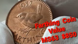 850 from farthing Proof MS63 UK coin 1 farthing coin Graded quantity coin Value 19371948 [upl. by Mcgrath]