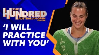 Aryna Sabalenka to become kissing coach The Hundred Australian Open Edition  Wide World of Sports [upl. by Dalila443]