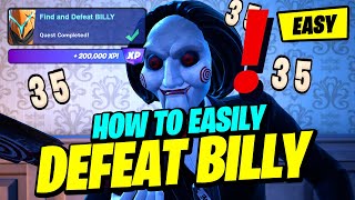 How to EASILY Find and Defeat BILLY Boss Battle Location  Fortnite Fortnitemares Quest [upl. by Severson574]