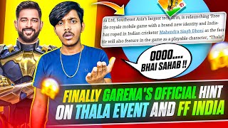 OB44 FF INDIA AND THALA HINT😍🔥ll FREE FIRE NEW EVENT ll FREE FIRE OB44 UPDATE ll FF OB 44 UPDATE [upl. by Rexana]