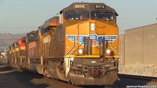 Union Pacific UP Trains in East Los Angeles CA June 20th 2015 [upl. by Norma972]