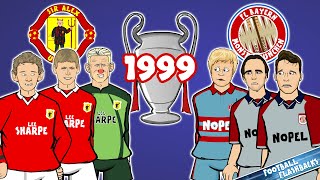 🏆1999 Champions League Final The Cartoon🏆 Manchester United vs Bayern Munich Goals Highlights [upl. by Nahsab972]