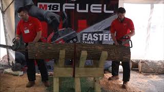 Milwaukee M18 Fuel Chainsaw vs Stihl Gas Chainsaw NPS18 Demo [upl. by Faydra]