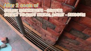 DULUX HAMMERITE Metal Paint Smooth Copper to coat Drain Grill Metal Covers [upl. by Michi]