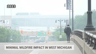 Wildfire smoke from Canada drifting across West Michigan Minimal impacts expected [upl. by Lal]