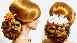 Wedding updo Bridal hairstyle for long hair [upl. by Nrublim335]