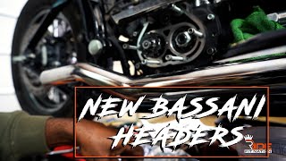 Softail Build Part 8 Unboxing And Installing Bassani True Dual Headers [upl. by Leahcar670]