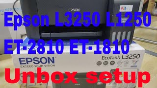 EPSON EcoTank L3250 L1250 ET2810 ET1810 series unboxing review and installation [upl. by Liss]