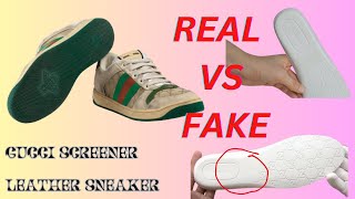 GUCCI SCREENER SNEAKER REVIEW 2023 FAKE OR REAL WAHTS THE BIGGEST DIFFERENCE [upl. by Tuchman969]