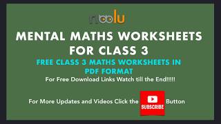 Mental Maths Class 3 Worksheets  Mathematics for Grade 3 Kids [upl. by Olgnaed495]