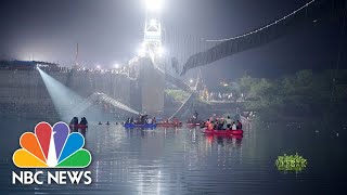 Video Shows Moment Of Deadly India Bridge Collapse [upl. by Loos910]