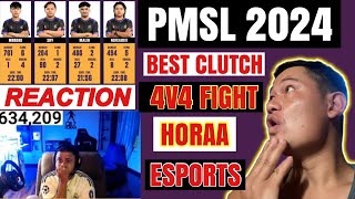 HORAA ESPORTS 4V4 BEST FIGHT 😱CR7HORAA REACTION VIDEO ✅💯cr7horaaYT [upl. by Bergman]