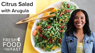 Vanessa Rissettos Quick And Delicious Citrus Salad with Arugula and Pecans [upl. by Hsirrap]