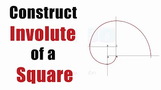 Draw An INVOLUTE of a SQUARE  Easy Steps  Engineering Curves  Engineering Drawing [upl. by Nilahs885]