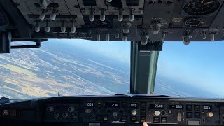 Pilot Cockpit View during landing at Alicante airport  turbulence  Boeing 737  aviation plane [upl. by Ellebasi]