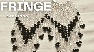 Beaded fringe earrings on a hoop Begginners beading tutorial [upl. by Aimahc351]