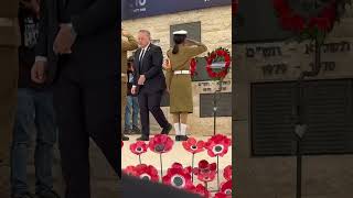 Yaakov Hagoel laying wreath in Israel to honor all the war heroes since the Oct 7th massacre [upl. by Derdlim23]