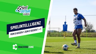 Fussballtraining Spielintelligenz  Vom 3 gegen 1 zum 2 gegen 1  1 [upl. by Demmer]