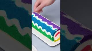 shorts Rainbow Roll Cake Tutorial [upl. by Adnamor]