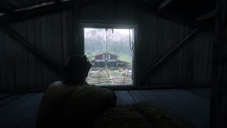 Relaxing to the sound of rain and thunder Arthur Morgan takes refuge in the stables  RDR2 ASMR [upl. by Cis530]