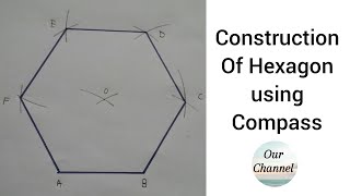 Construction of Hexagon using Compass  Engineering Drawing [upl. by Reiss492]